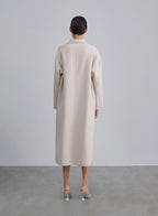 Draped Shoulder Double-faced Wool Coat image 1