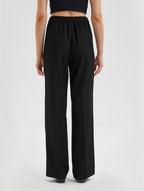Slit-Leg Twill Black Trousers image 1