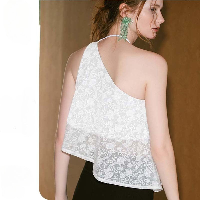 Yoga suit vest with lace mesh outside