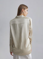 One-side Tunic Silk Blouse image 1
