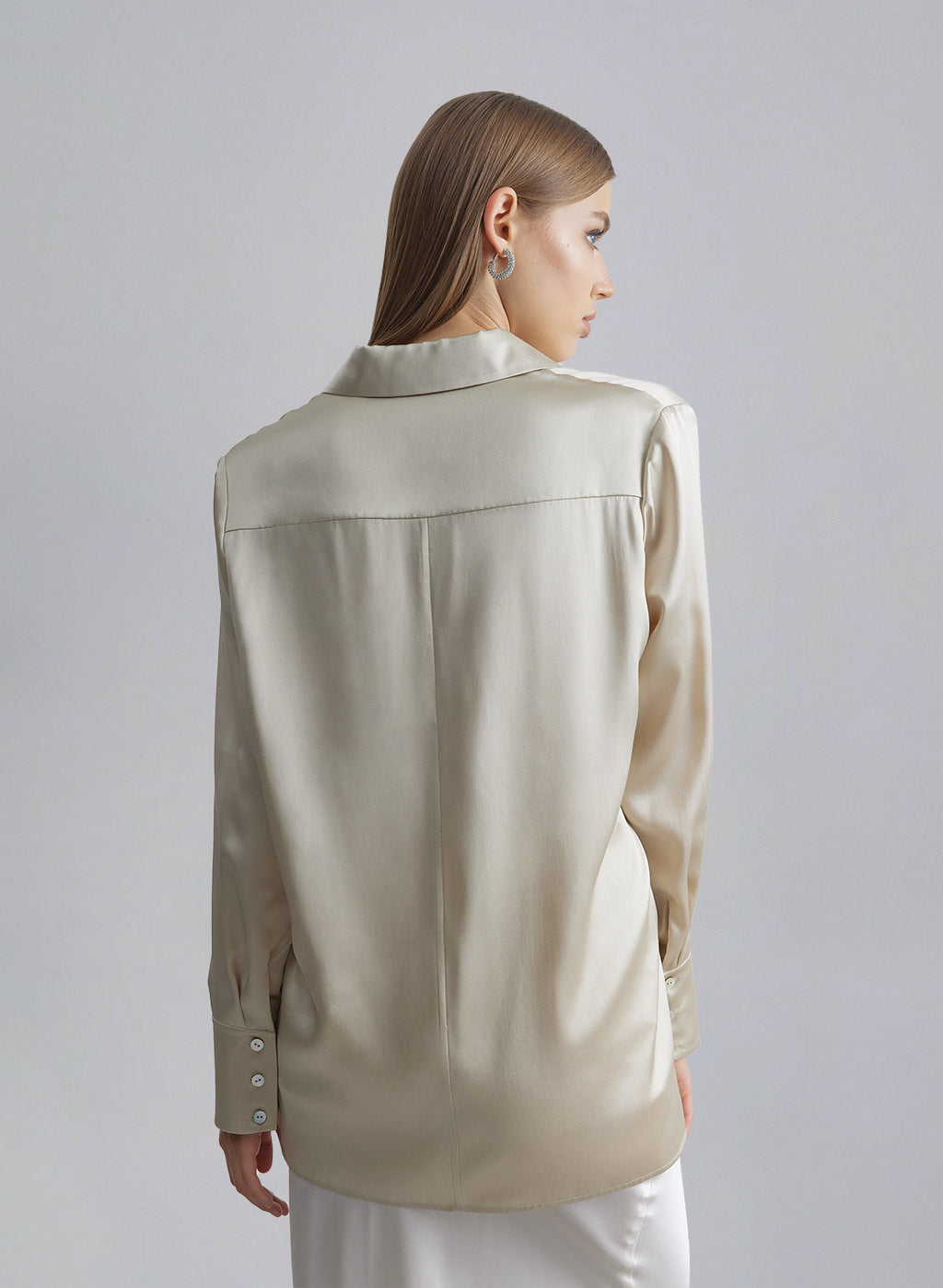 One-side Tunic Silk Blouse image 1