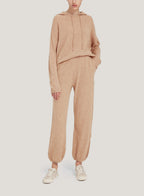 Fine-Knit Wool-Cashmere Hoodie Set - Beige, S image