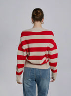 Square Neck Striped Wool Sweater image 1