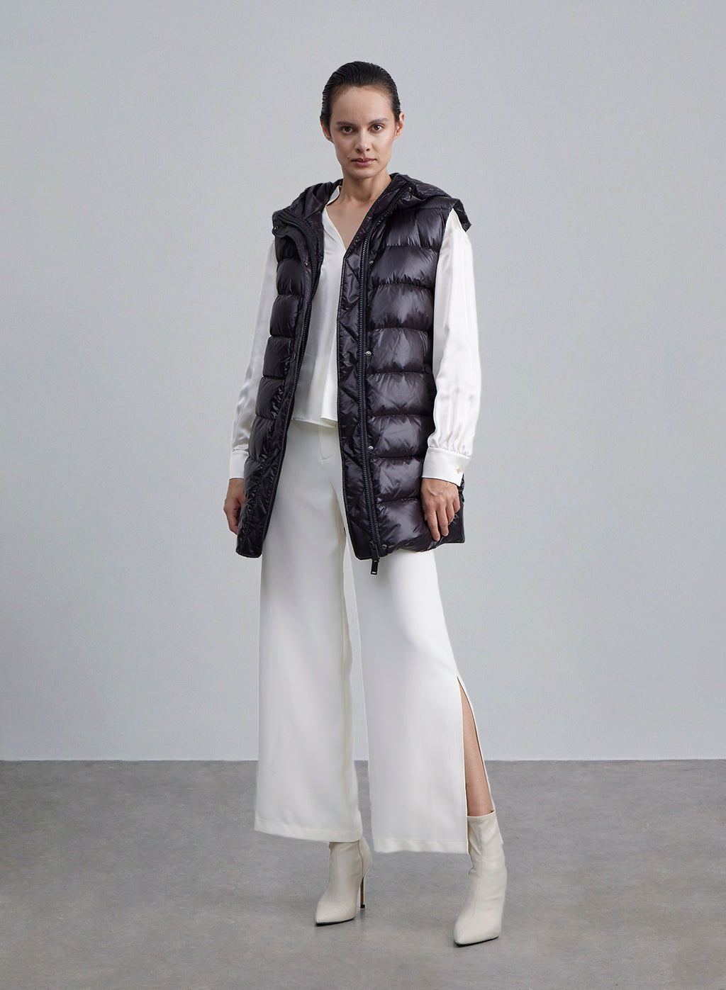 Basic Hooded Down Vest - Juniper, S image