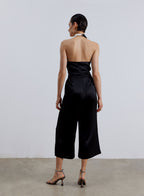 B&amp;W Halter Neck Silk Jumpsuit image 1