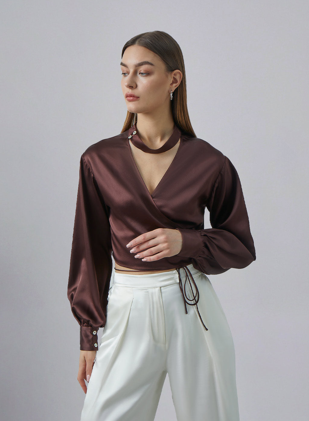 Chocker Neck Silk Blouse image 0
