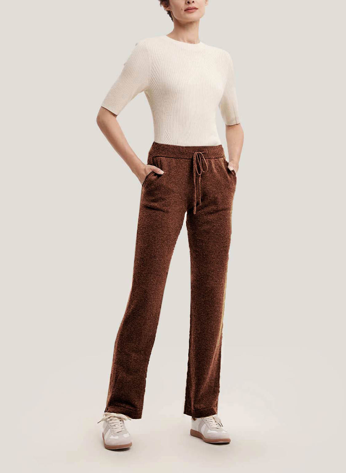 Straight-Leg Yak-Wool Blend Pants - Fire Brick, XS image