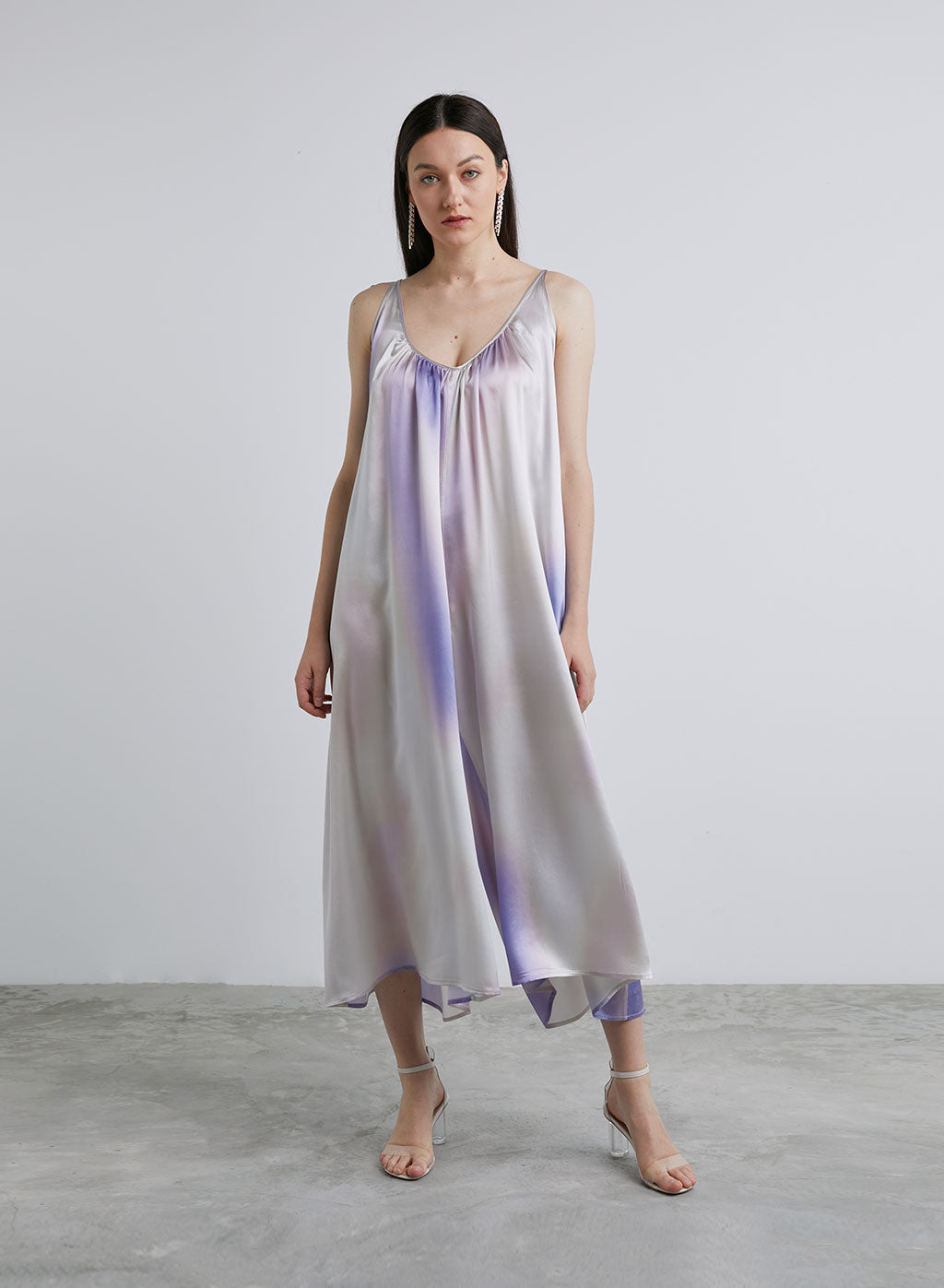 Rainbow U-neck Open Back Silk Jumpsuit image 0