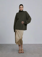 Mixed High Neck Cashmere Sweater image 0