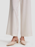 elastic band straight trousers - detail -nature white1