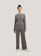 Leisure Rib-Knit Wool-Cashmere Set - Smoke, S image