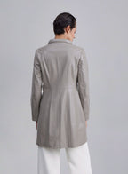 Zip Front Cinched Faux Leather Jacket image 1