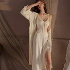Side slit suspender nightgown