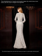 Temperament Banquet Ladies Sequined Annual Meeting Host Long Evening Dress image 4