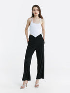 Smocked Waist Wide Pants - Black, S image