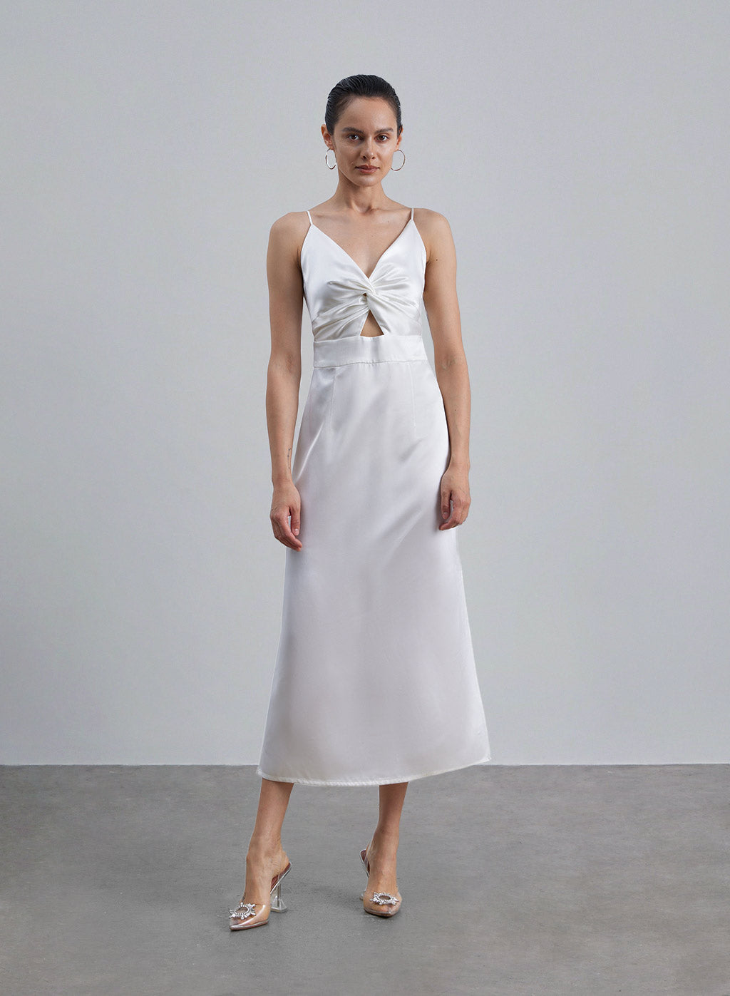 Twisted Knot Satin Slip Dress image 0