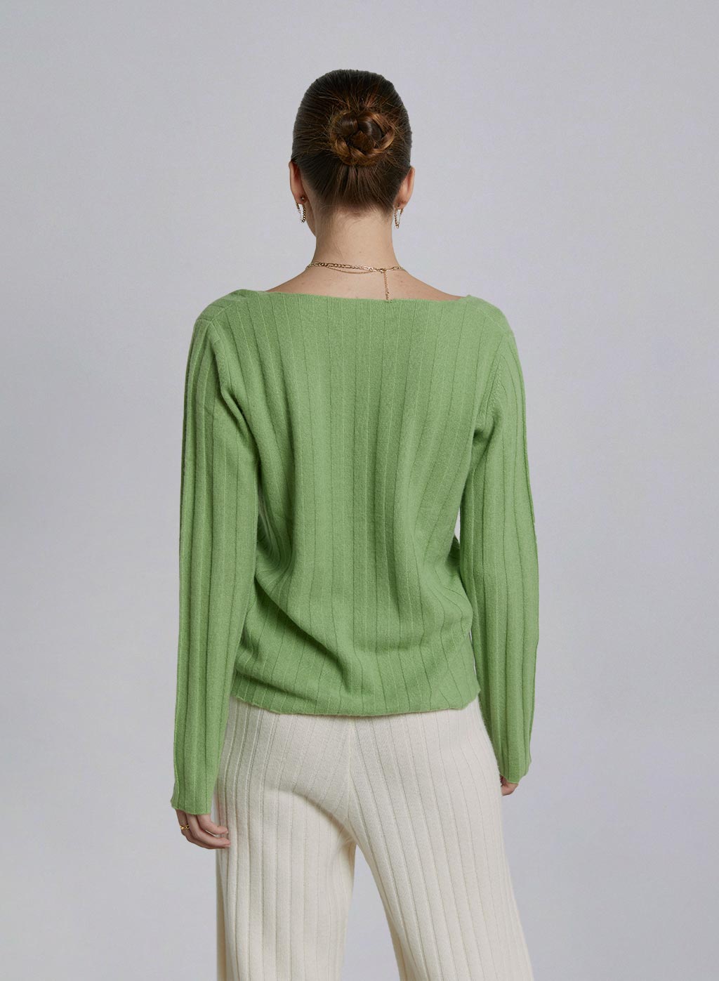 Textured V-neck Cashmere Top image 1
