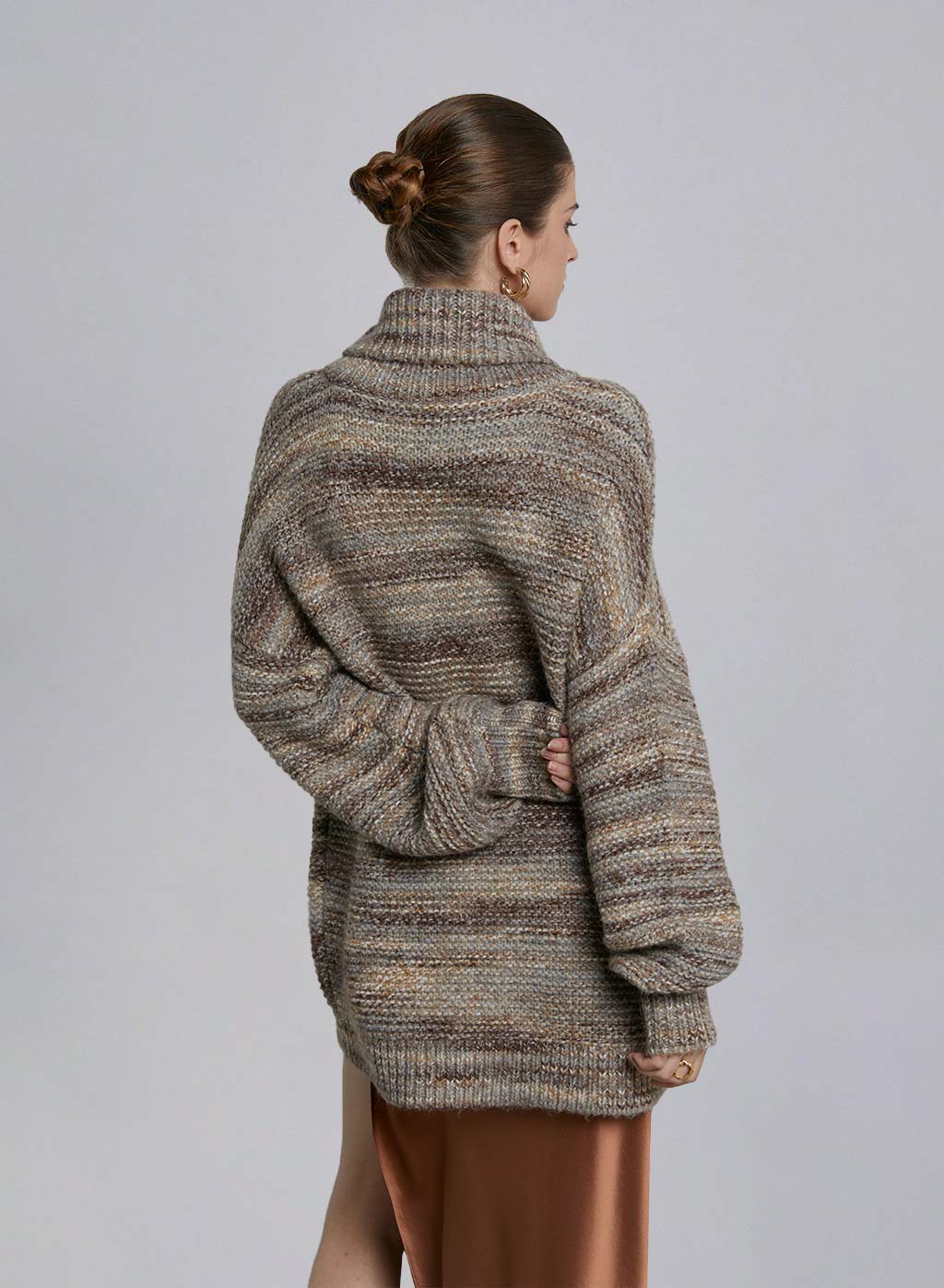 Mixed Turtleneck Wool-Blend Sweater image 1
