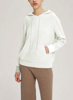 Drawstring Wool-Cashmere Knitted Hoodie - Ivory, M image