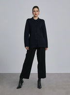 Belted Button-Down Short Coat - Mulled Wine, S image