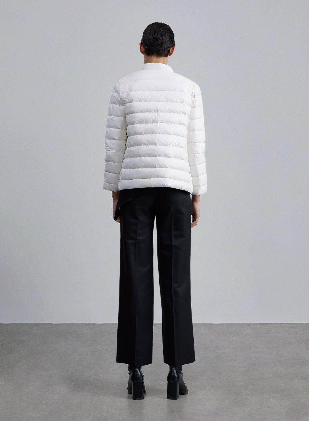 Ivory Woven Padded Puffer Jacket image 1