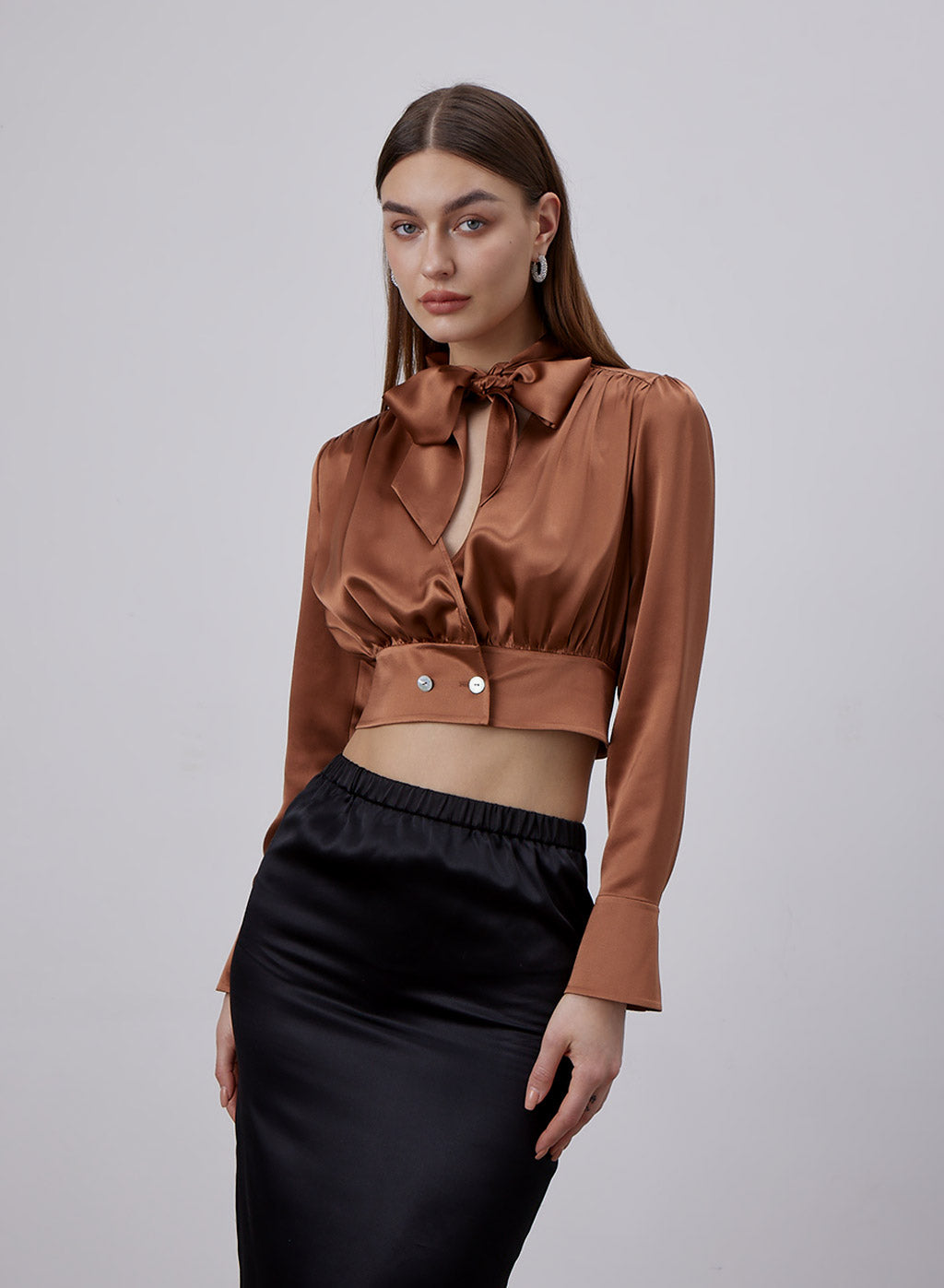 Bow-Tie Silk Crop Top image 0