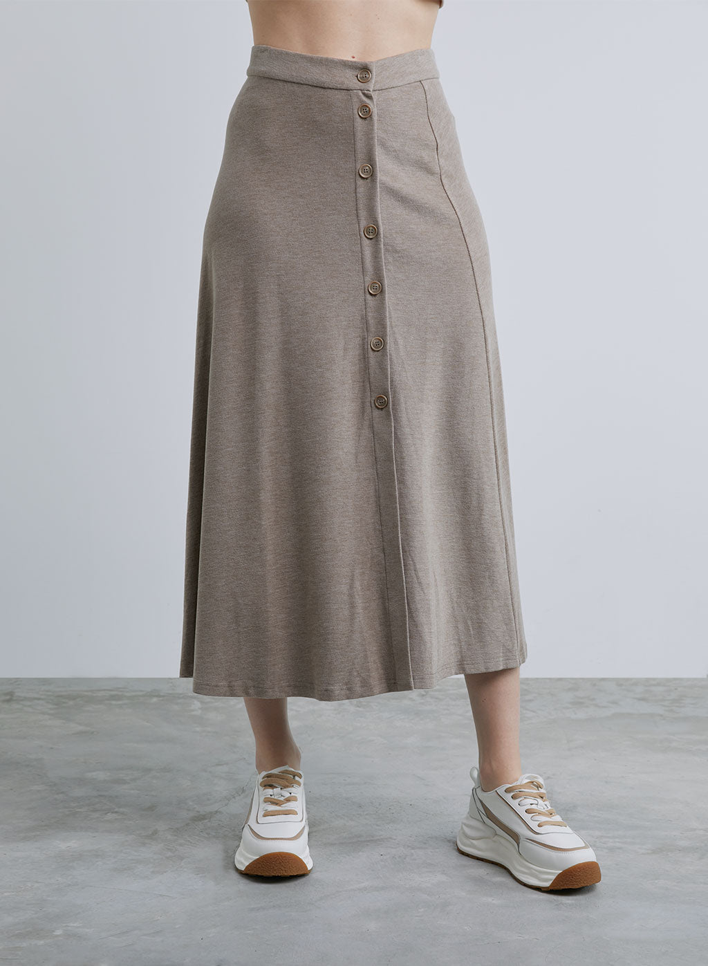 Button Front Slit Skirt image 1