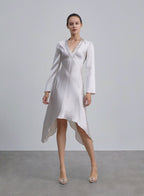 Plunge Neckline V-hem Silk Dress image 0