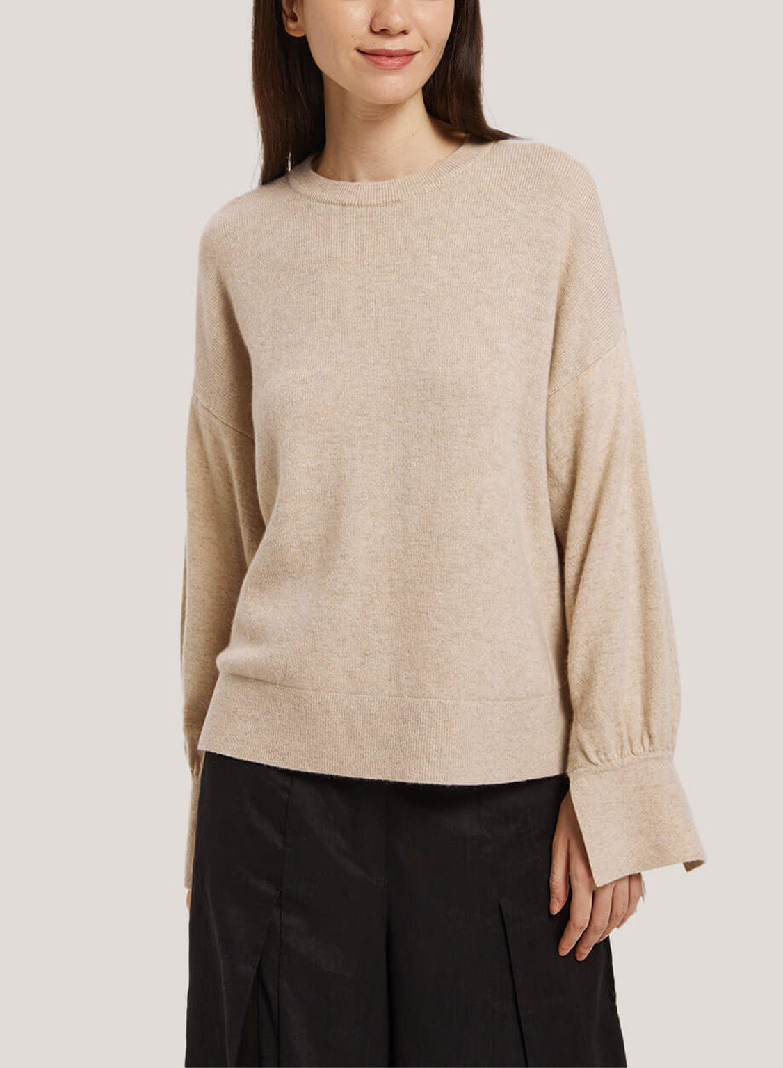 Tied Sleeves Pure Cashmere Sweater image 0