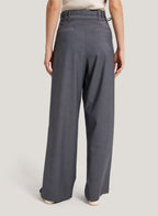Wide-Leg Belted Wool-Blend Trousers image 1