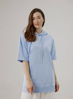 Short-Sleeved Cotton Hoodie