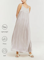 Backless Halter Dress - Egg White, L image