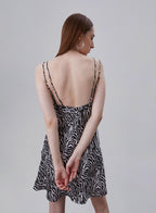 Printed Double Straps Silk Dress image 3