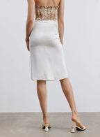 Double Front-slits Silk Half Skirt image 1