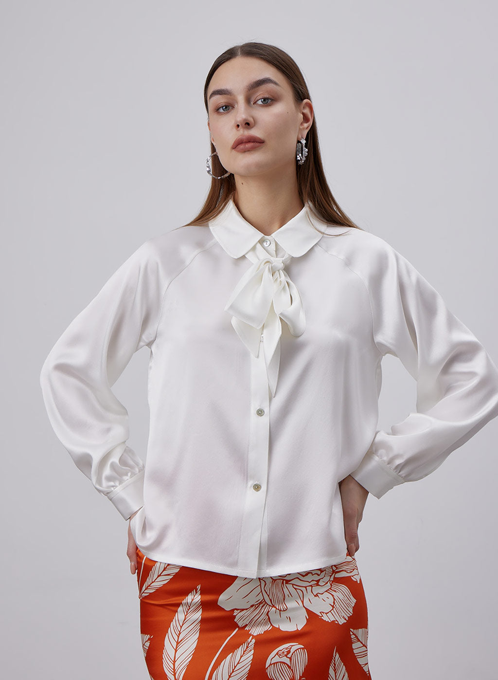 Peter Pan Collar Silk Blouse image 0