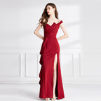 Red Evening Dress For Women Spring And Summer image 3