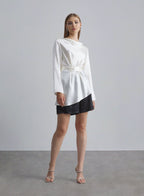 Back Tie-knot Silk Top - Ivory, S image