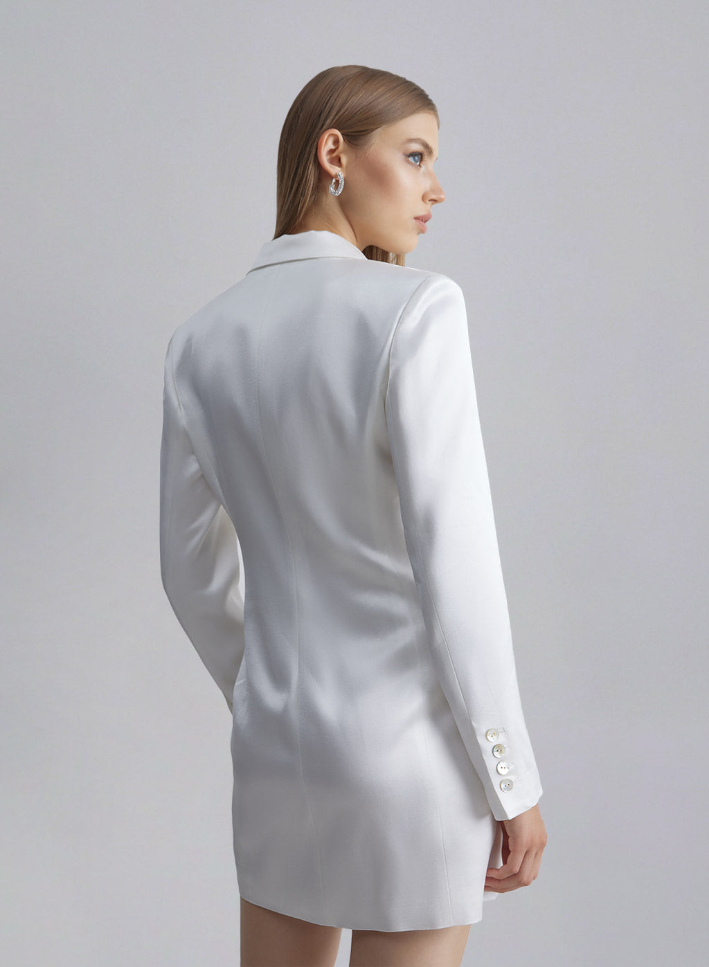 Double-breasted Satin Suit Dress image 1