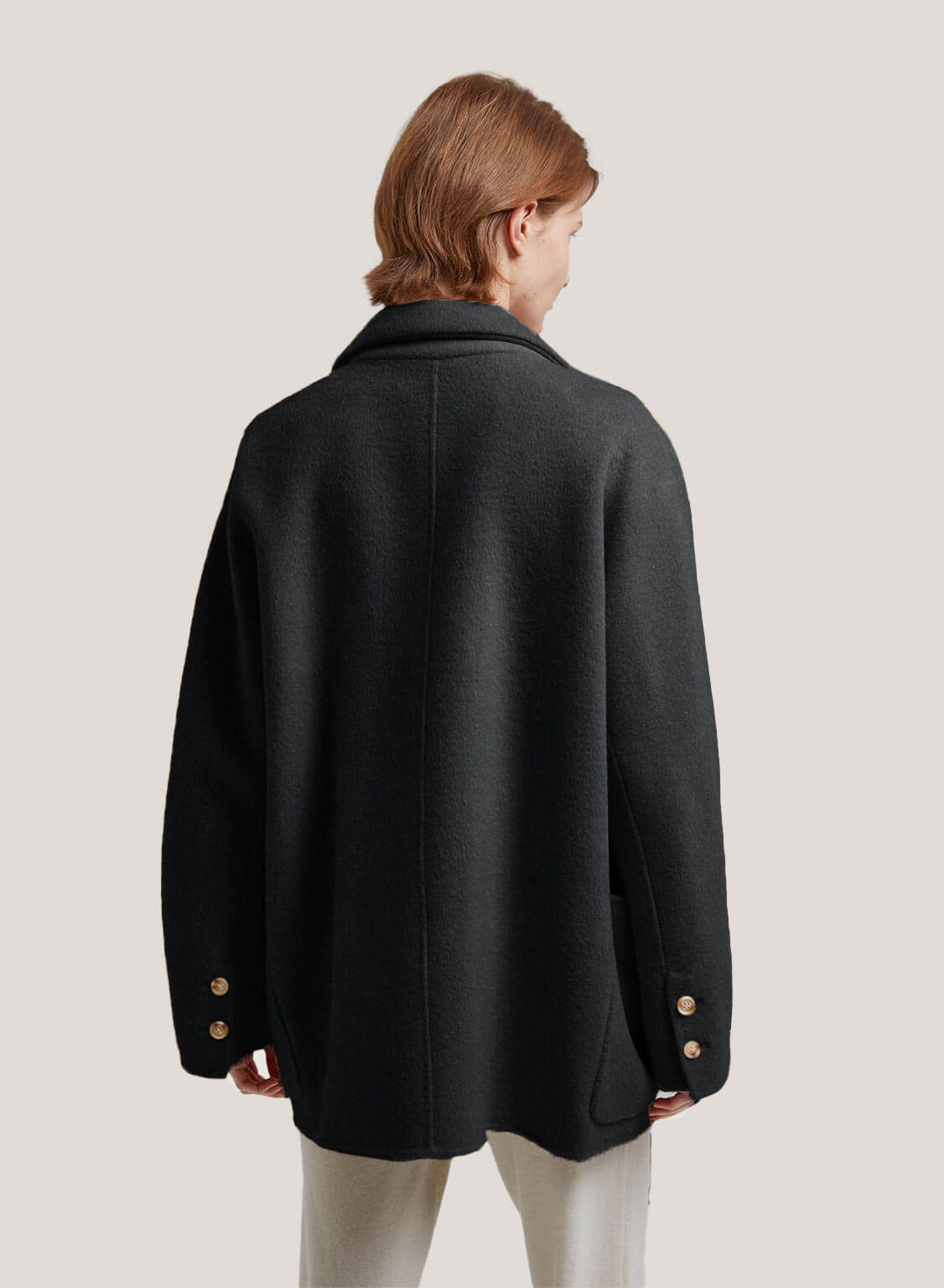Peaked Lapel Wool Coat image 1