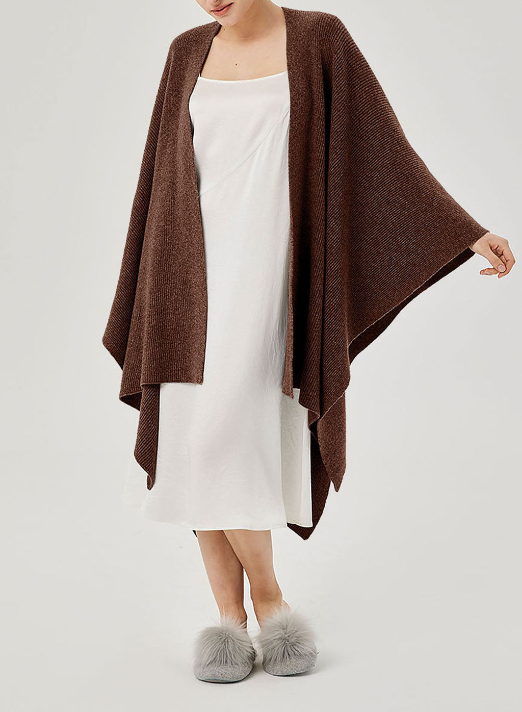Yak Wool Poncho - Saddle Brown, OS image