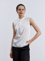 Sleeveless Square Neck Silk Blouse image 0