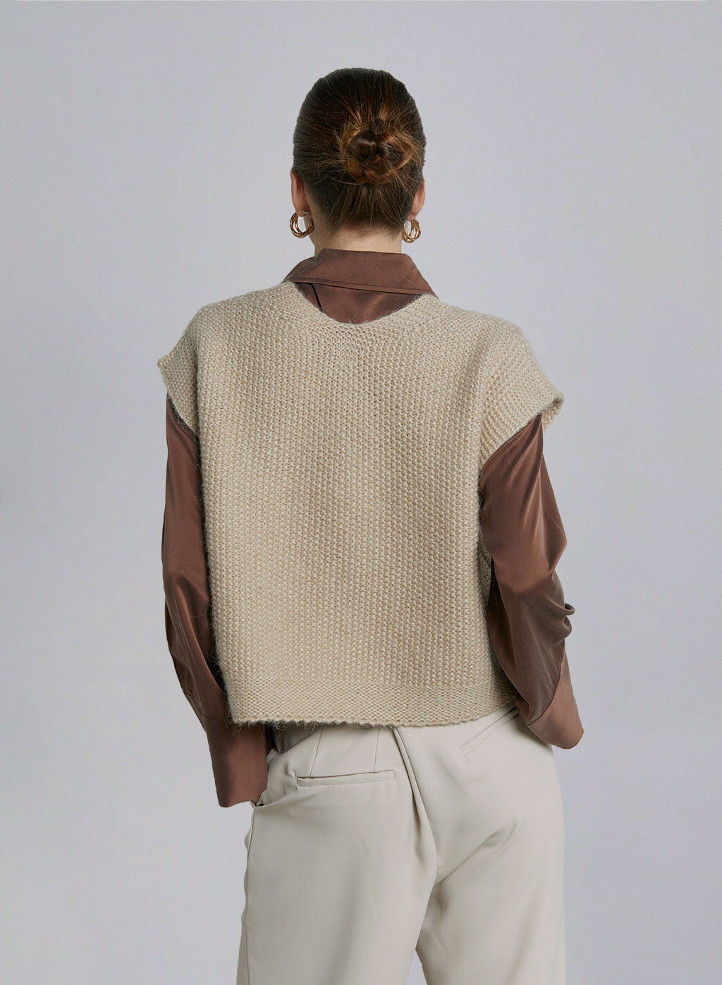 Pointelle-Knit Crewneck Slipover image 1