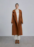 Double Breasted High Neck Wool Coat - Syrup, S image