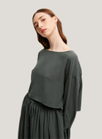Flounce Sleeve Boxy Blouse