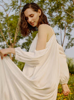Fluffy Cold Shoulder Dress