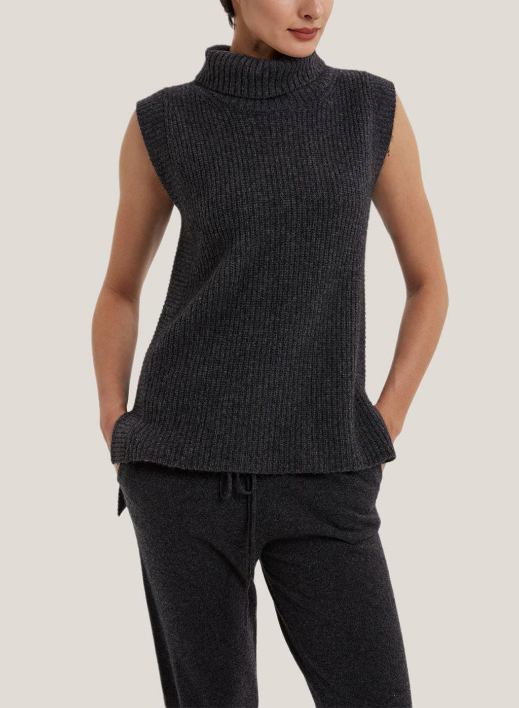 High Neck Yak Wool Vest
