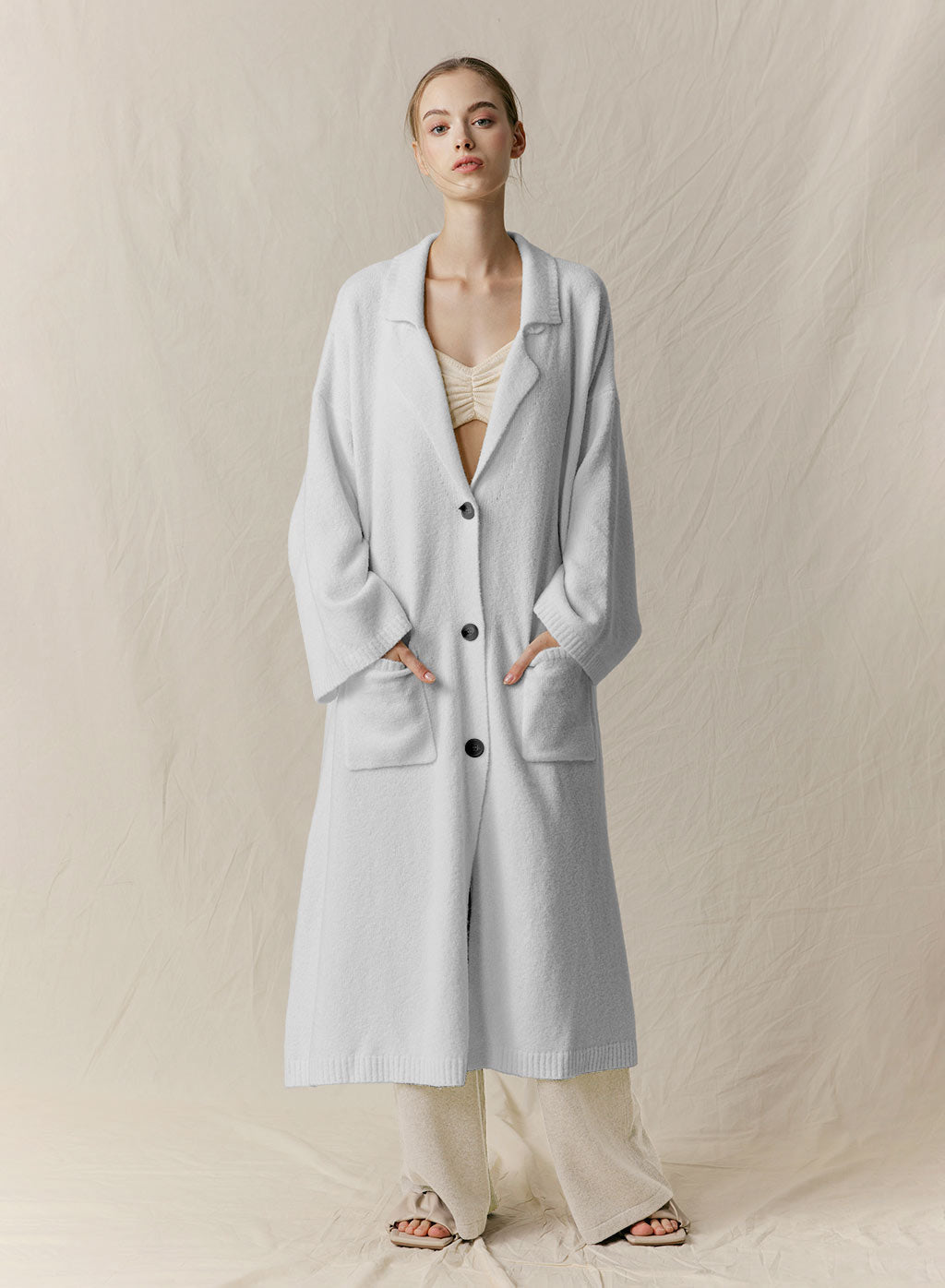 Jersey-Knit Wool Coat