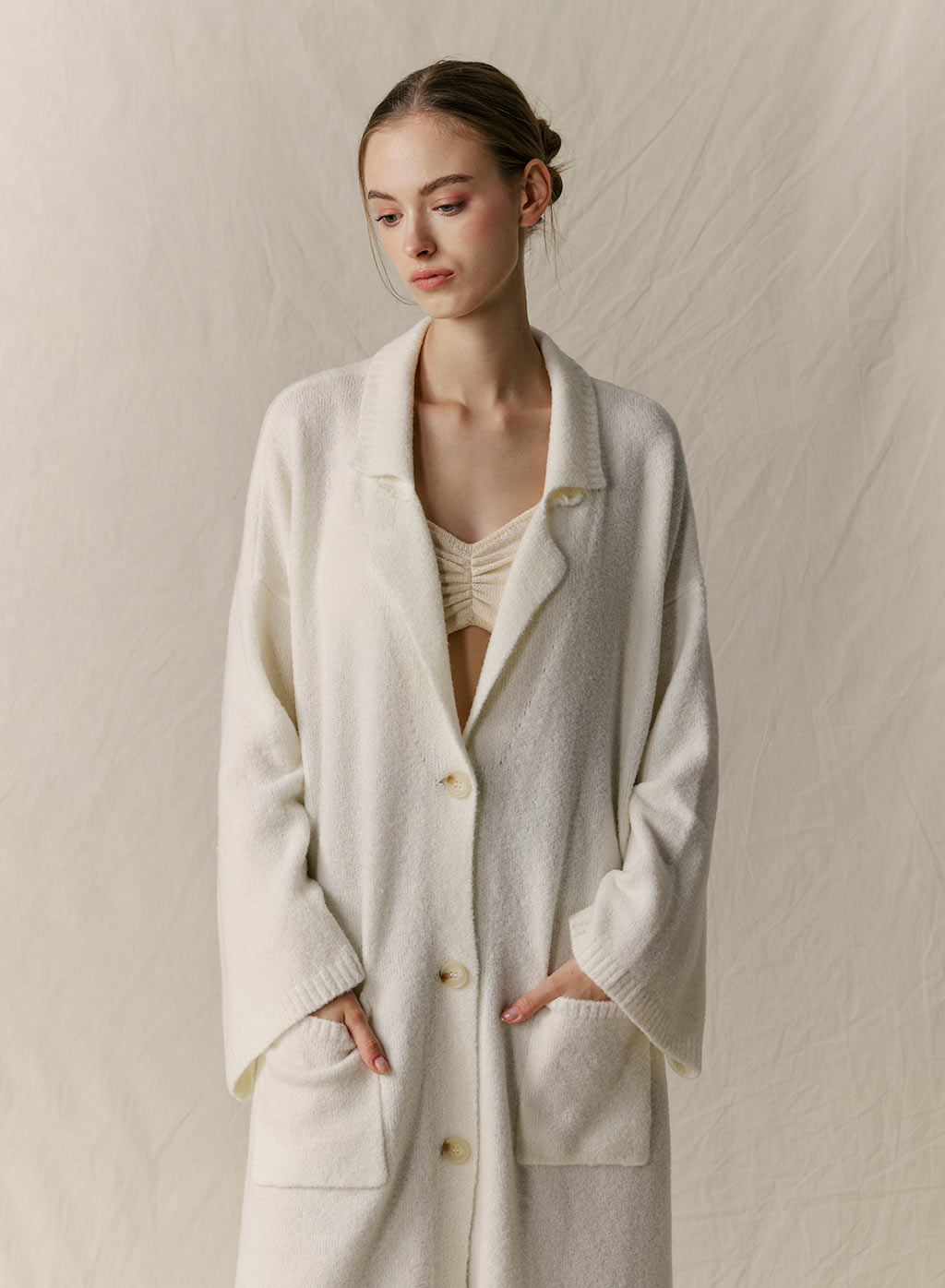 Jersey-Knit Wool Coat
