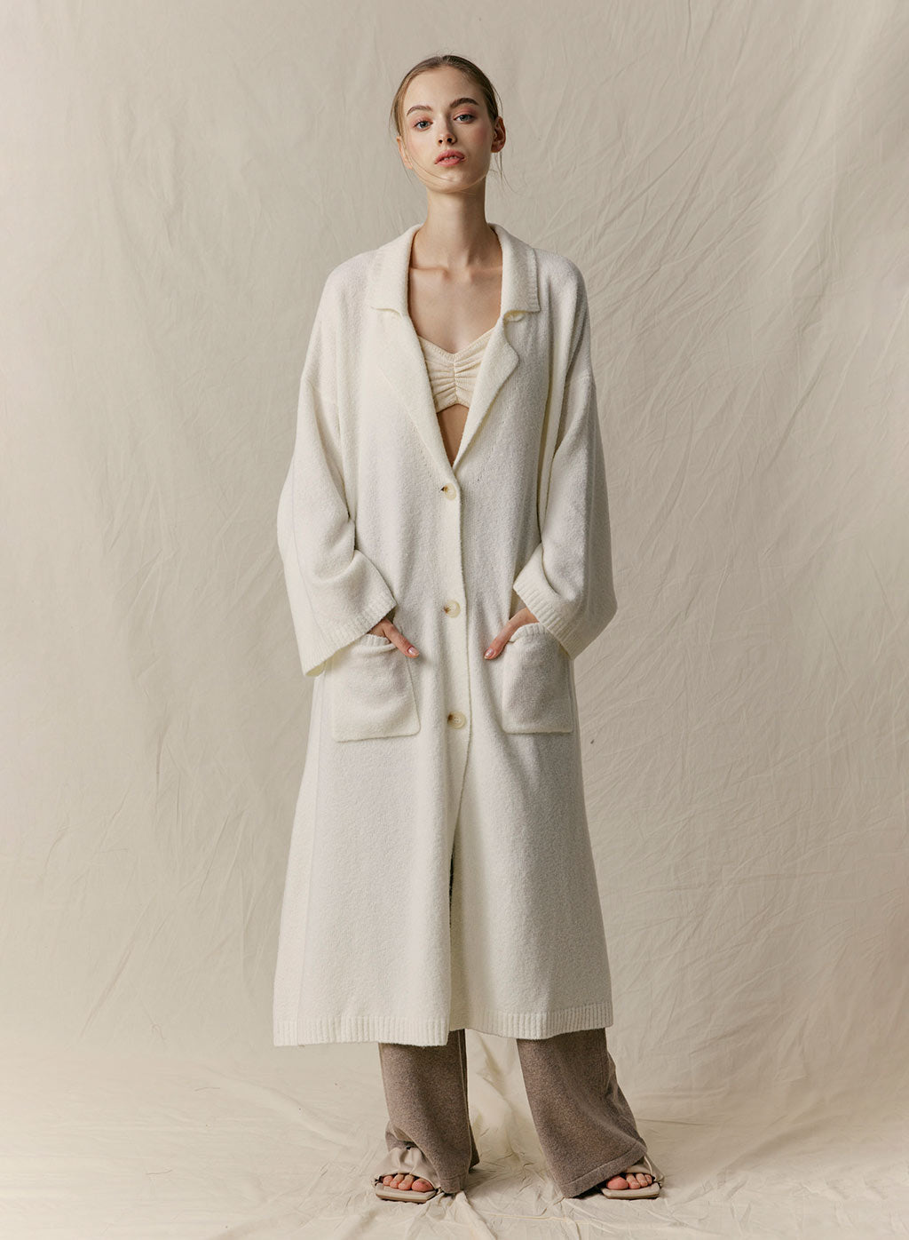 Jersey-Knit Wool Coat