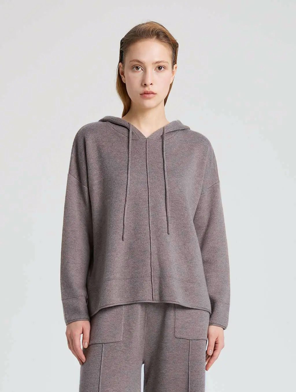 Knitted Wool-blend Hoodie